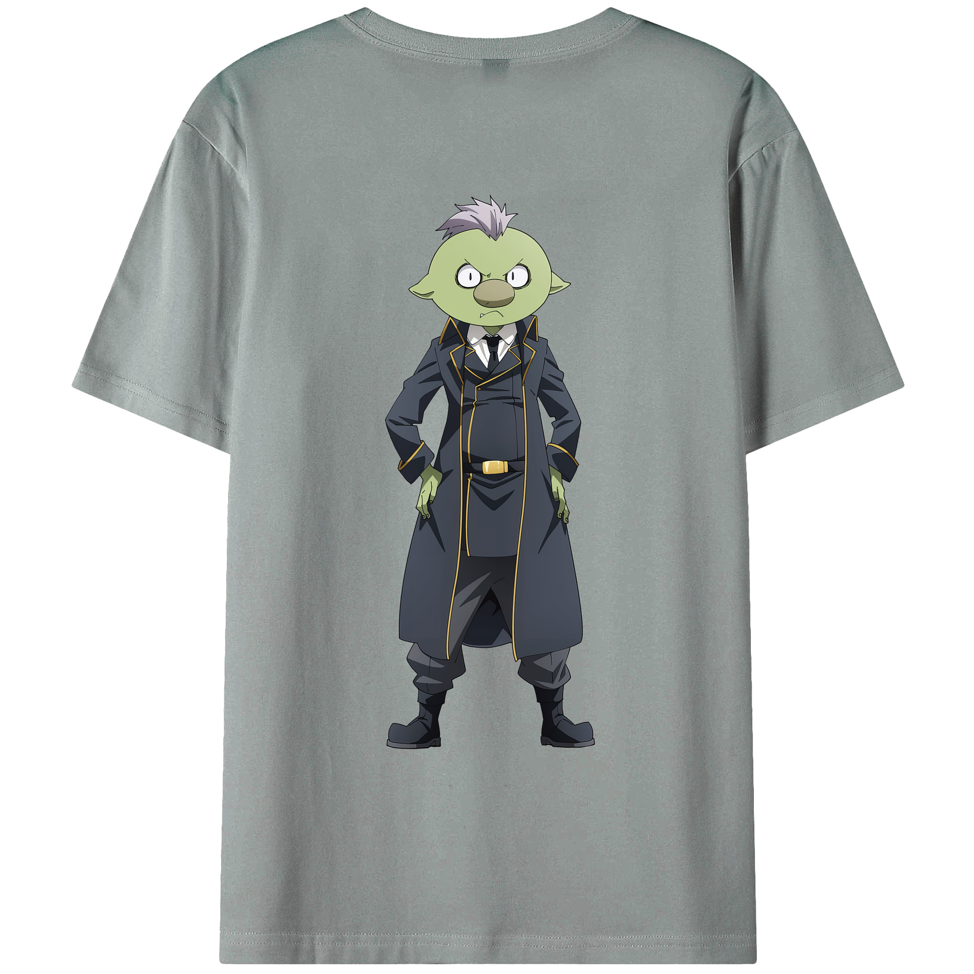 （画像用） 転スラ Regarding Reincarnated to Slime 綿100％ メンズ半袖Tシャツ（バックプリント） 通気性